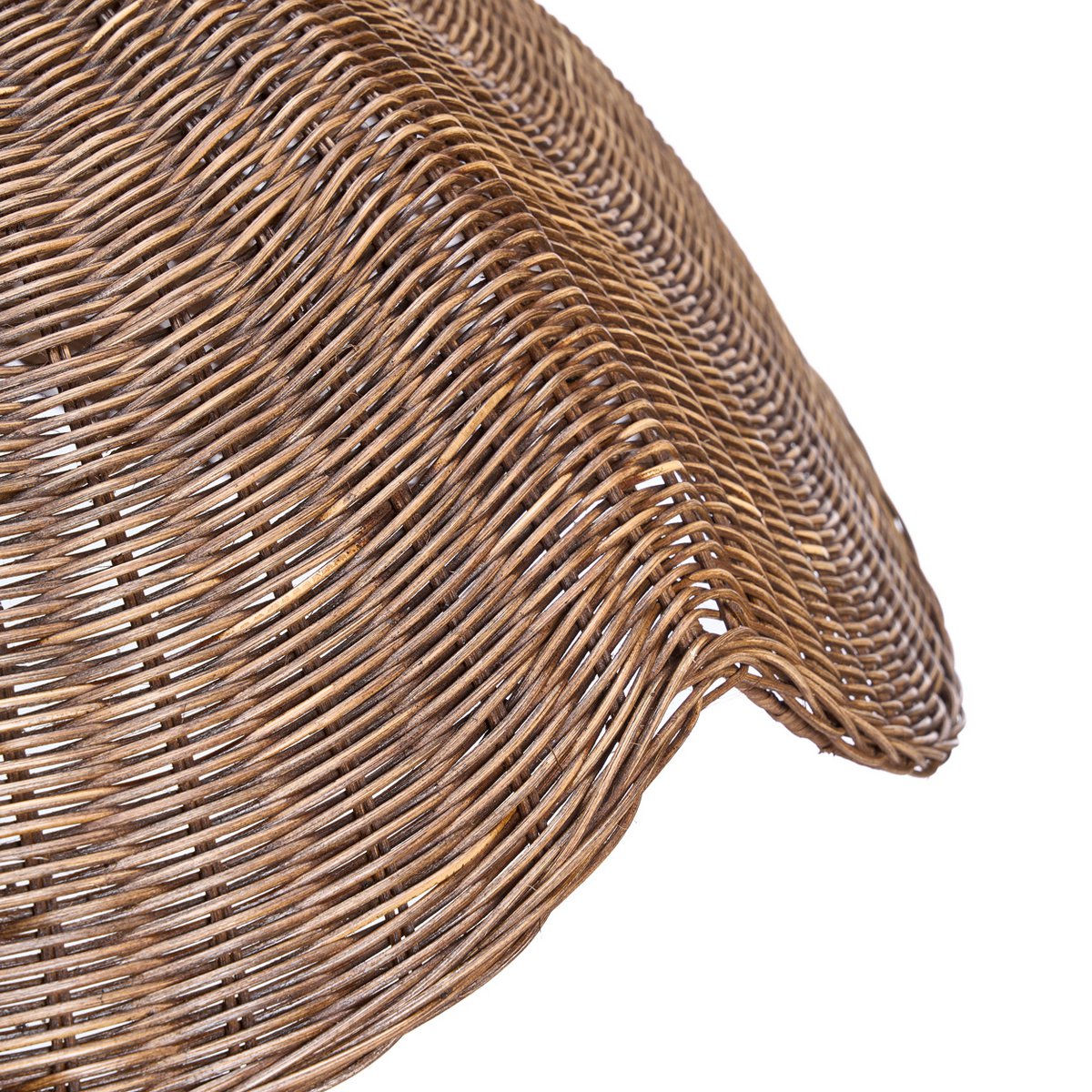 Rattan wave pendant, dark walnut - Large