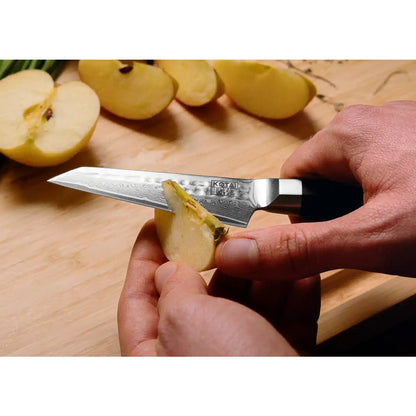 Damascus paring knife 90 mm, Bunka K-tip