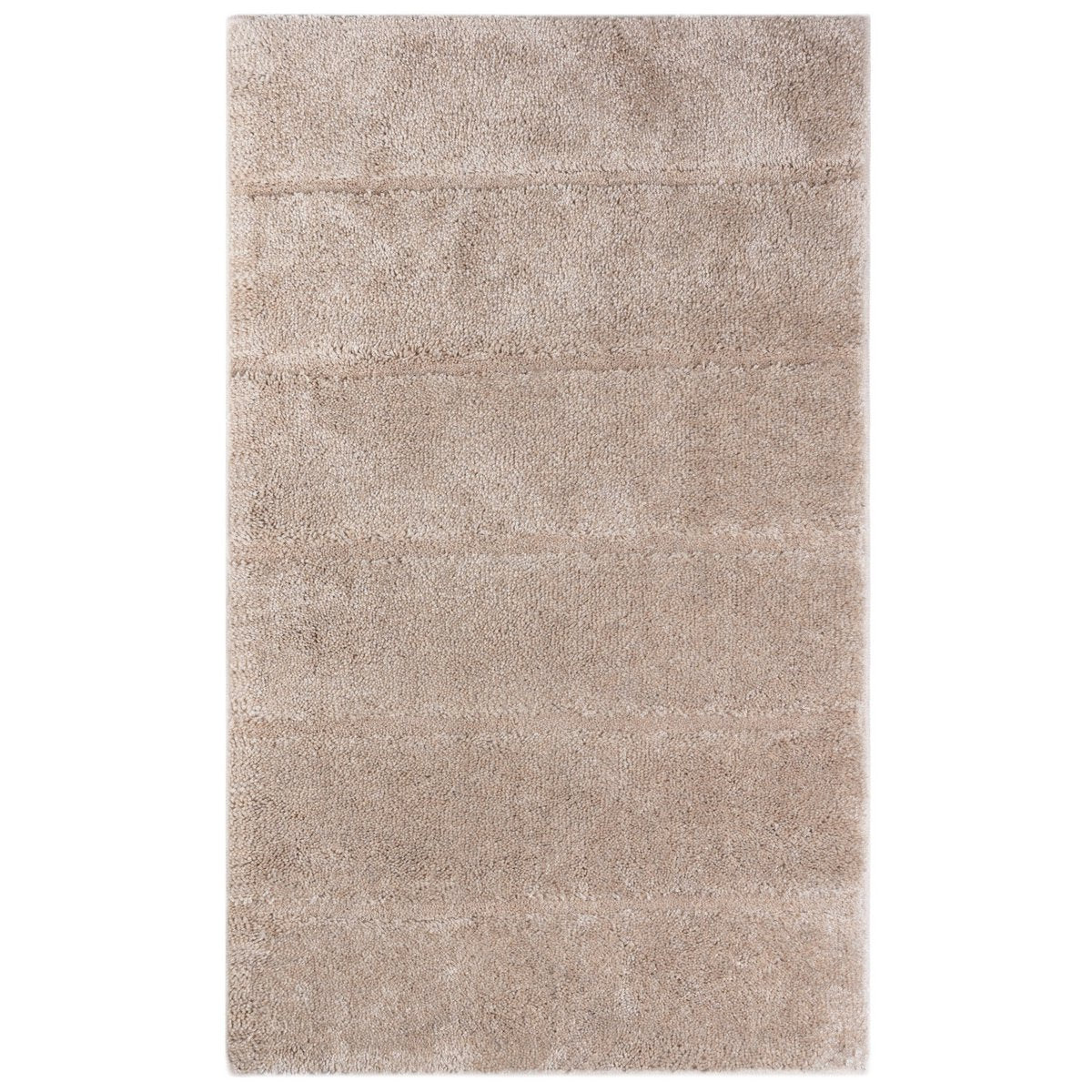 Ray bath mat, sand – deep pile with grip, 100 × 60 cm