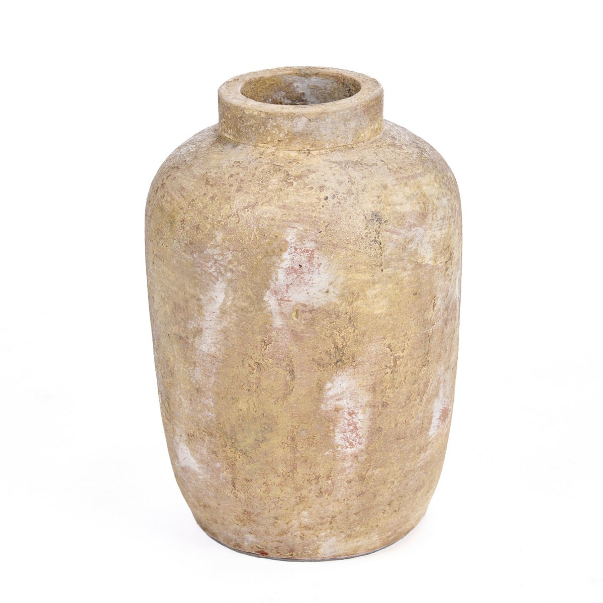 Terrakottavase, mittelgroß – cremefarben, handgefertigt