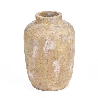 Terrakottavase, mittelgroß – cremefarben, handgefertigt