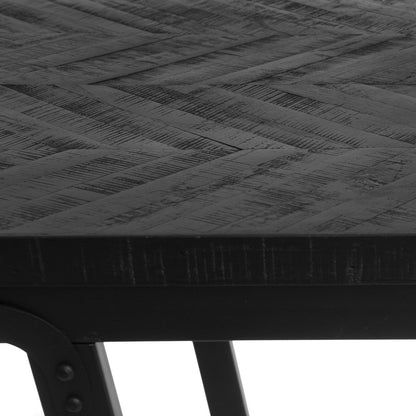 Herringbone high table, black teak - 140 cm
