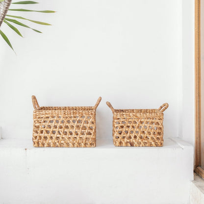 Water hyacinth shelf basket L – 45 × 34 × 27 cm