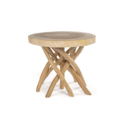 Teak side table, 60 cm - branch base