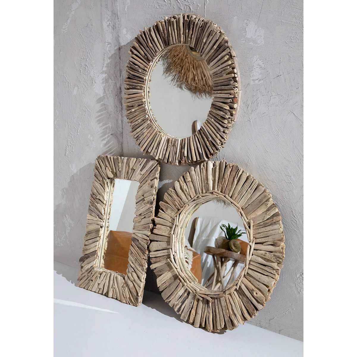 Driftwood framed mirror, natural - M