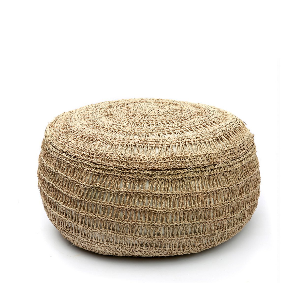 Seagrass pouffe, handwoven – medium