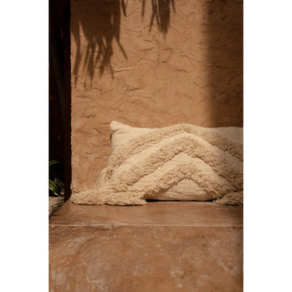 Pudebetræk i bomuld 35×60 cm – beige, fremstillet i Indonesien