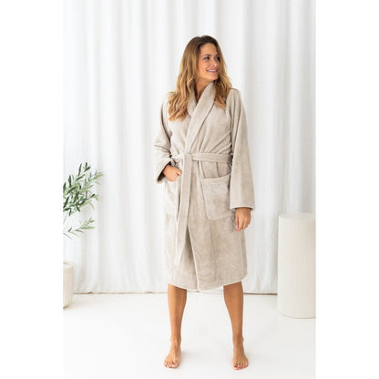 Teddybadekåbe, beige, XS – fleece og bomuldsblanding