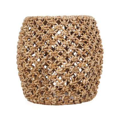 Palm leaf barrel stool, 49 × 45 cm - Natural