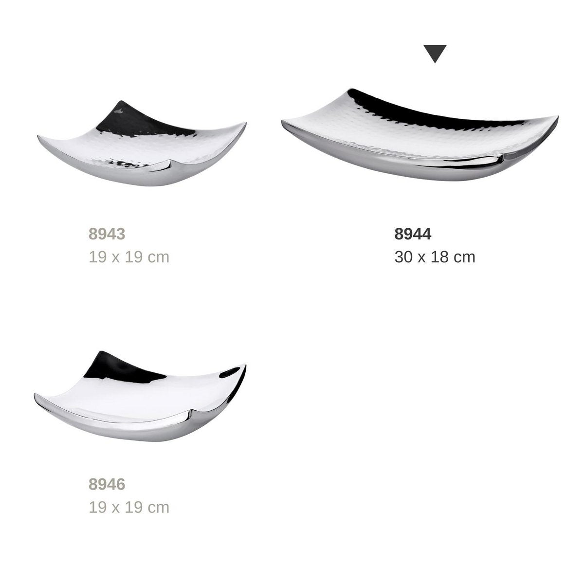 Hammered stainless steel bowl 30 × 18 cm - flower shape