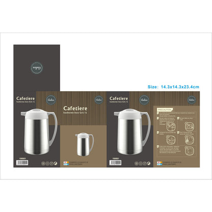 Stainless steel & plastic coffee server 1 L - rounded interior