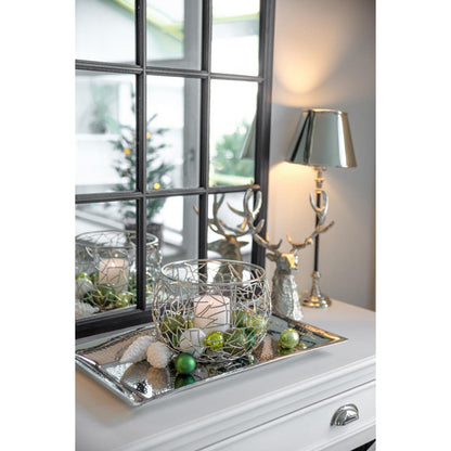 Stainless steel lantern Milano, 27 cm - nickel-plated