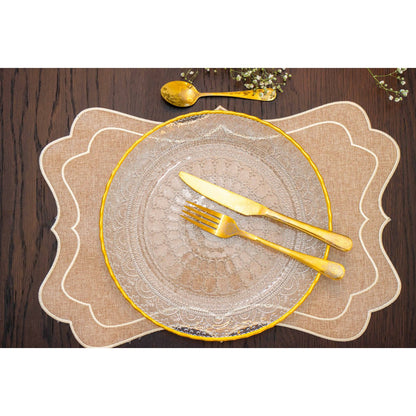 Gold-plated cutlery set, arabesque, 24 pieces