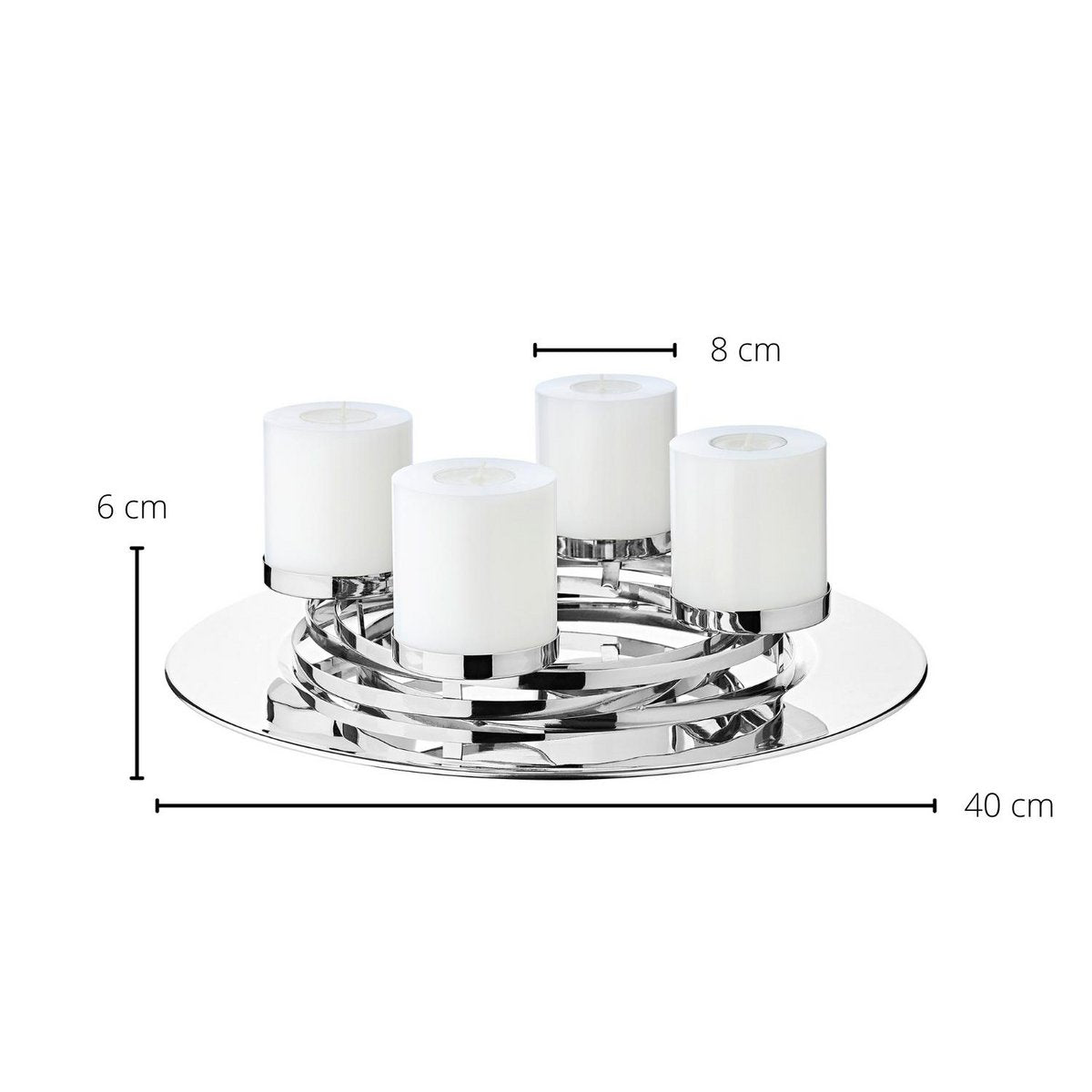 Stainless steel advent wreath La Annabell, 40 cm