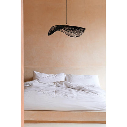 Schwarzer Rattan-Hut-Pendelschirm 75 cm - Chapeau
