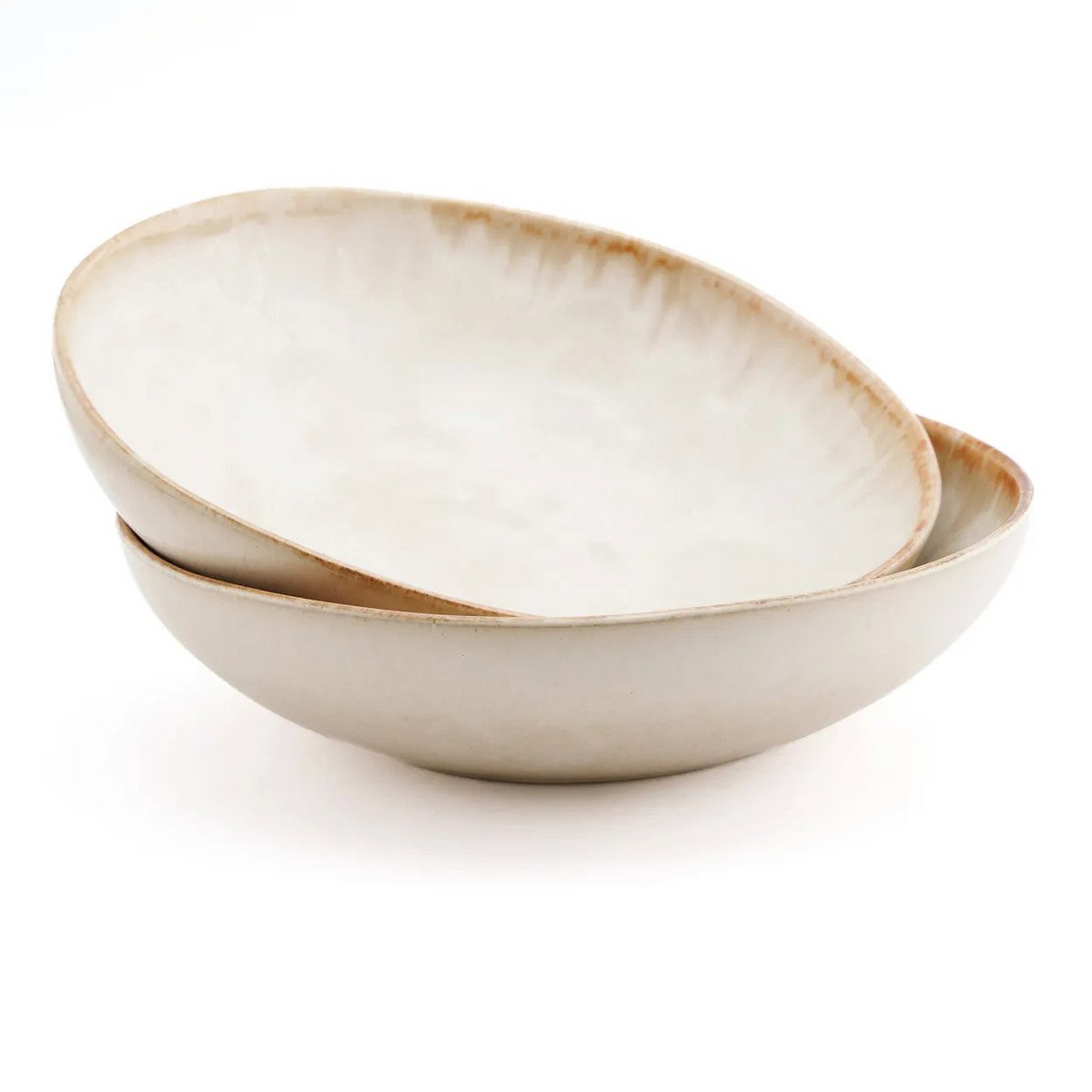 White stoneware pasta plate 22 × 4.5 cm - made in Portugal