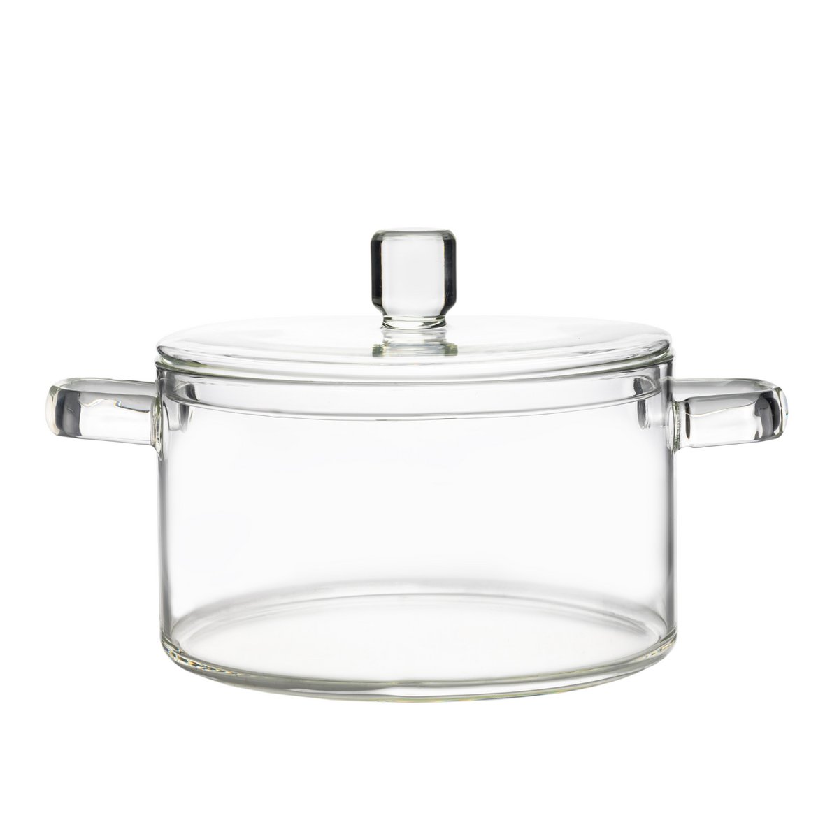 Glass saucepan with metal handles 18×25.8×15 cm