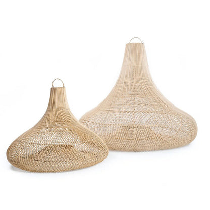 Rattan Shala pendellampe, beige – 77×57 cm