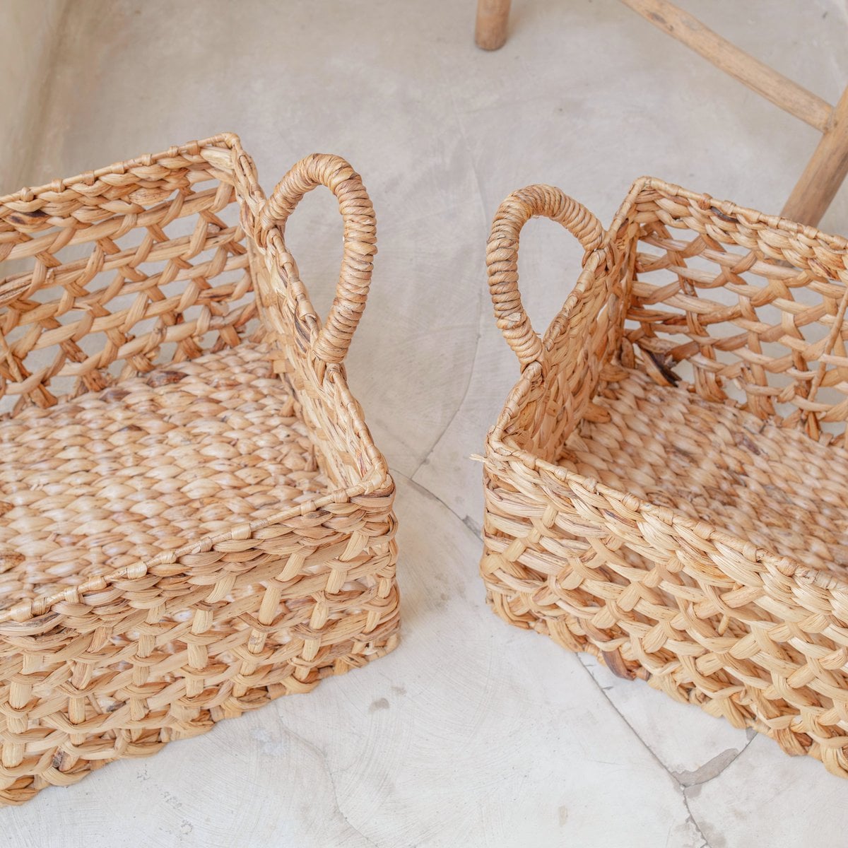 Water hyacinth shelf basket L – 45 × 34 × 27 cm