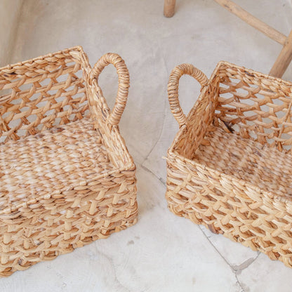 Water hyacinth shelf basket L – 45 × 34 × 27 cm
