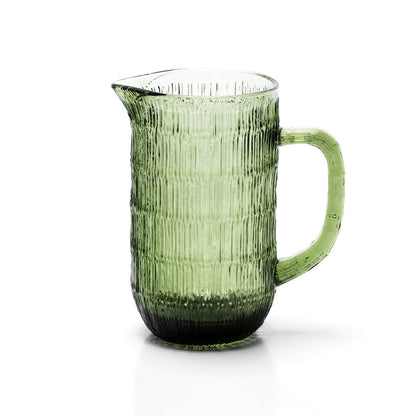 Green glass pitcher 20.5 cm tall - 1.7 kg