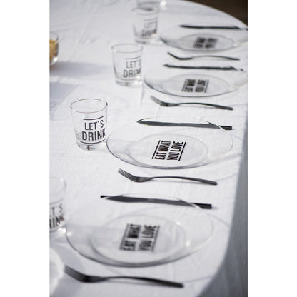 Stainless steel cutlery set, 24 pieces - shiny black