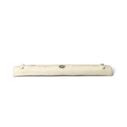Keramisk langt fad 39×8 cm - beige