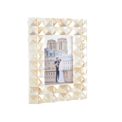 Kristall-Fotorahmen 20×25 cm – bernsteinfarbenes Gold-Finish