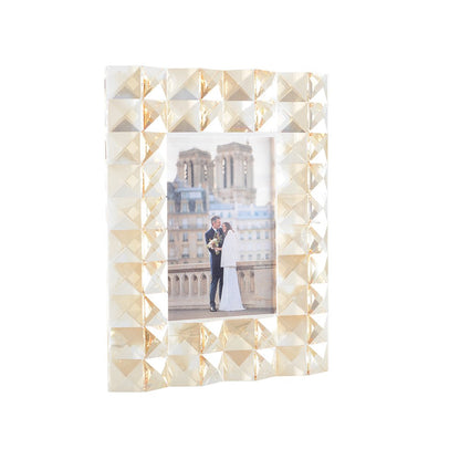 Kristall-Fotorahmen 20×25 cm – bernsteinfarbenes Gold-Finish