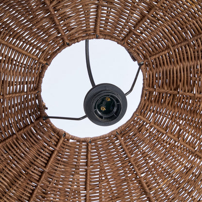 Rattan wave pendant, dark walnut - Large