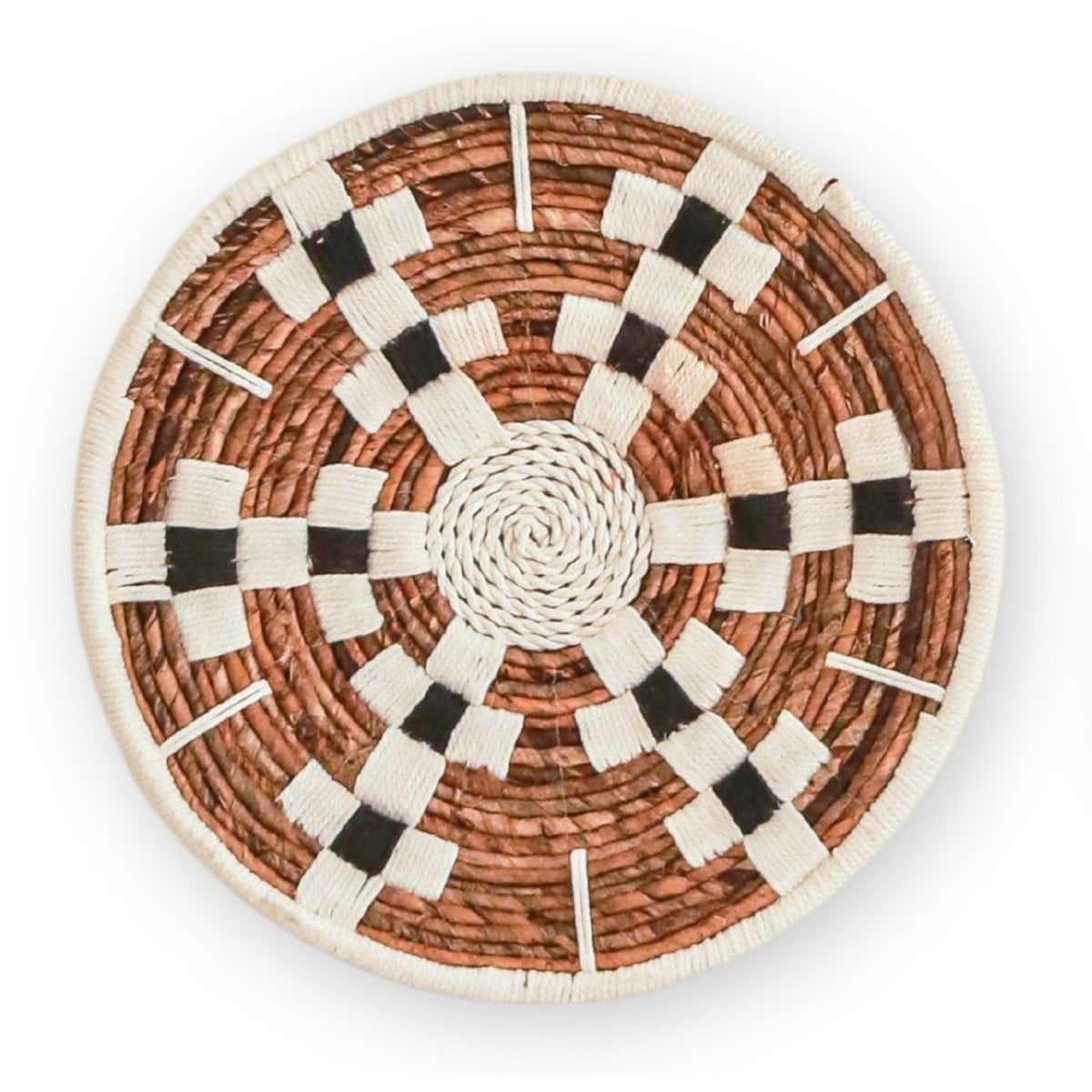 Seagrass & cotton wall basket Taman 40 cm – geometric
