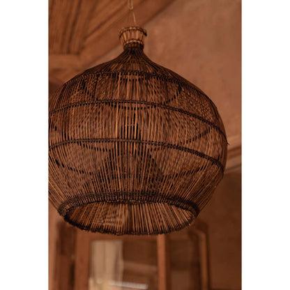 Bamboo pendant light 48 cm - dark walnut finish