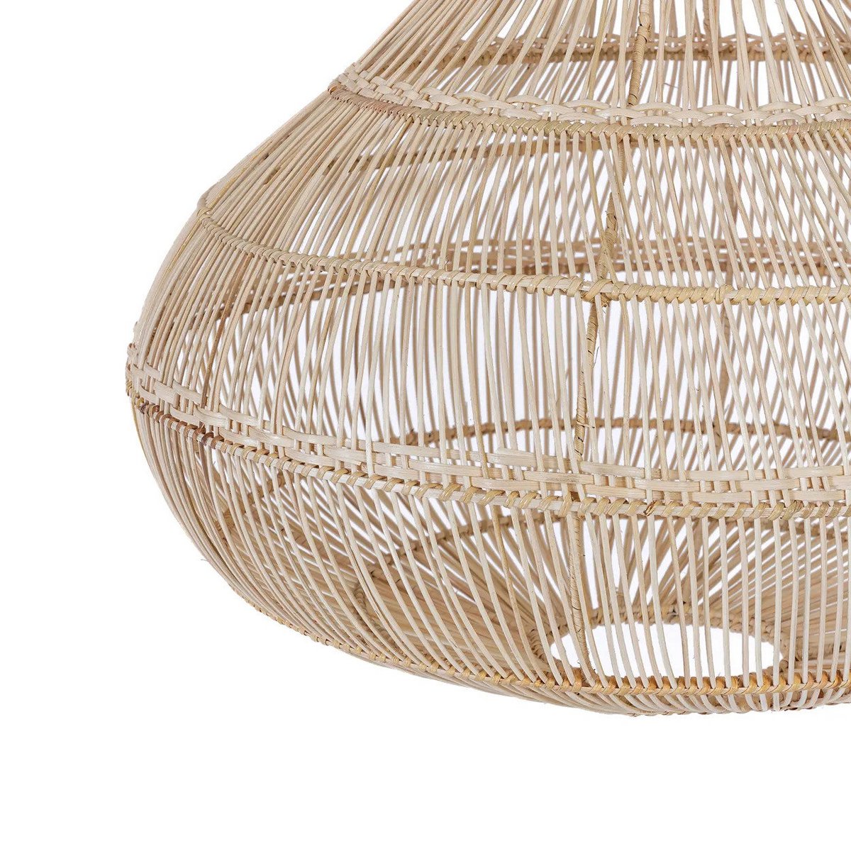 Rattan pendellampe 55 cm – dråbeformet, beige