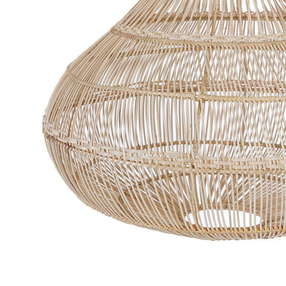 Rattan pendellampe 55 cm – dråbeformet, beige