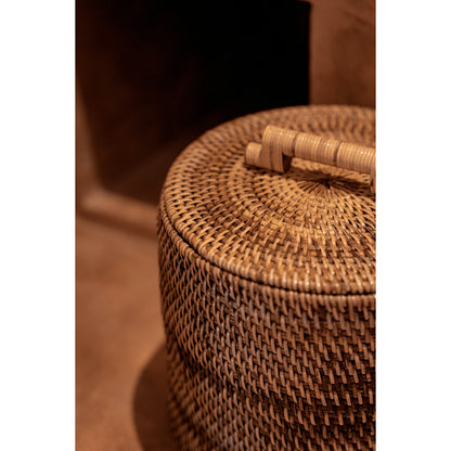 Rattan bin 20 × 37 cm high - natural brown