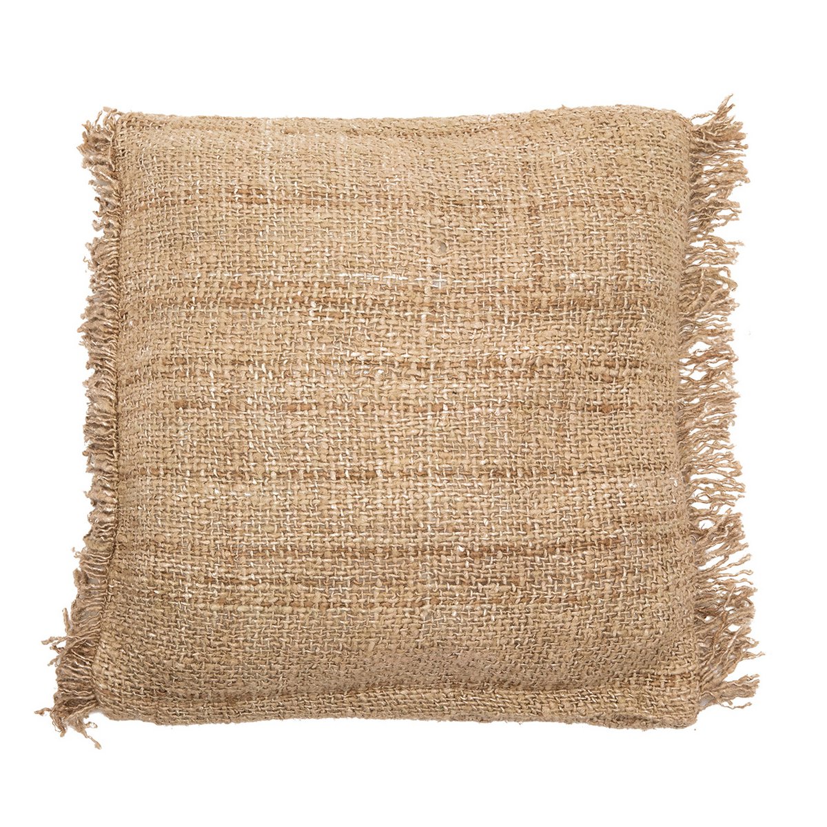 Hand-dyed cotton cushion cover 60×60 cm – plain beige