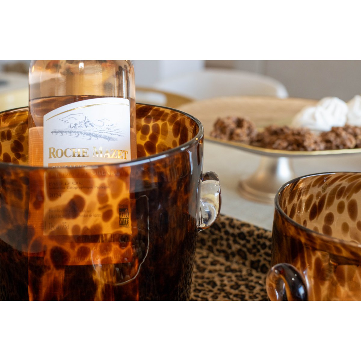 Glass champagne bucket, brown - 15×18cm