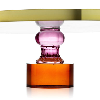 Kagefad af glas 32,8 cm – ædelstensfacetter