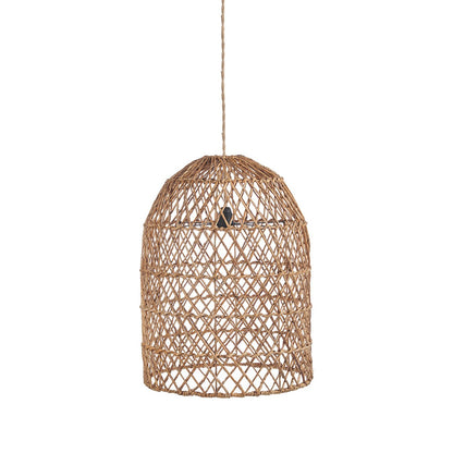 Banana leaf pendant shade small - handwoven, rounded form