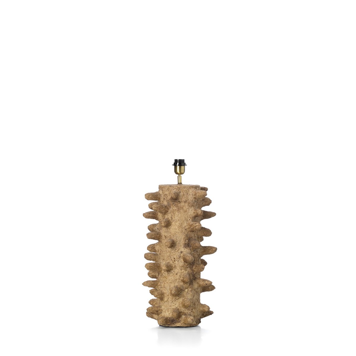 Papier-mâché table lamp, mud, large - handmade