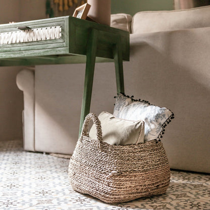 Seagrass & banana fibre basket MAJALENGKA M – brown & beige