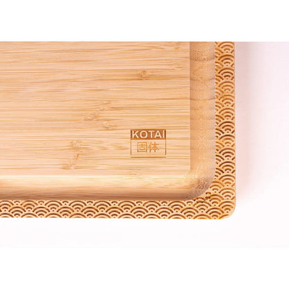 Bamboo cutting board 40 × 30 cm, wave pattern