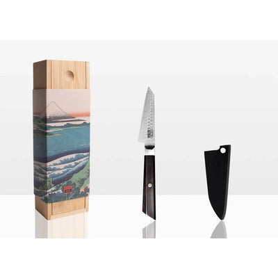 Bunka paring knife, 9 cm - ebony handle with sheath