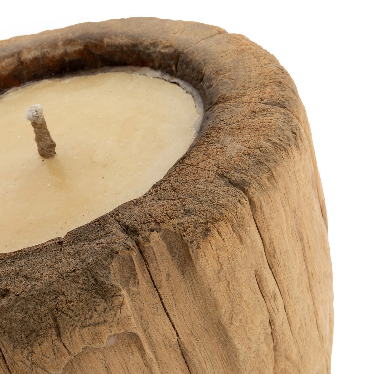 Wood candle trunk, handmade - Natural