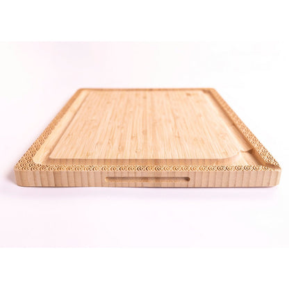 Bamboo cutting board 40 × 30 cm, wave pattern