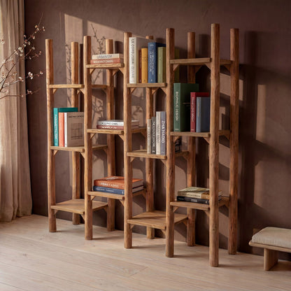Teak-Regal, gestuft, 220 cm - groß