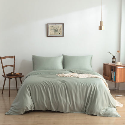 Bamboo bedding set, sage green, single - 400TC