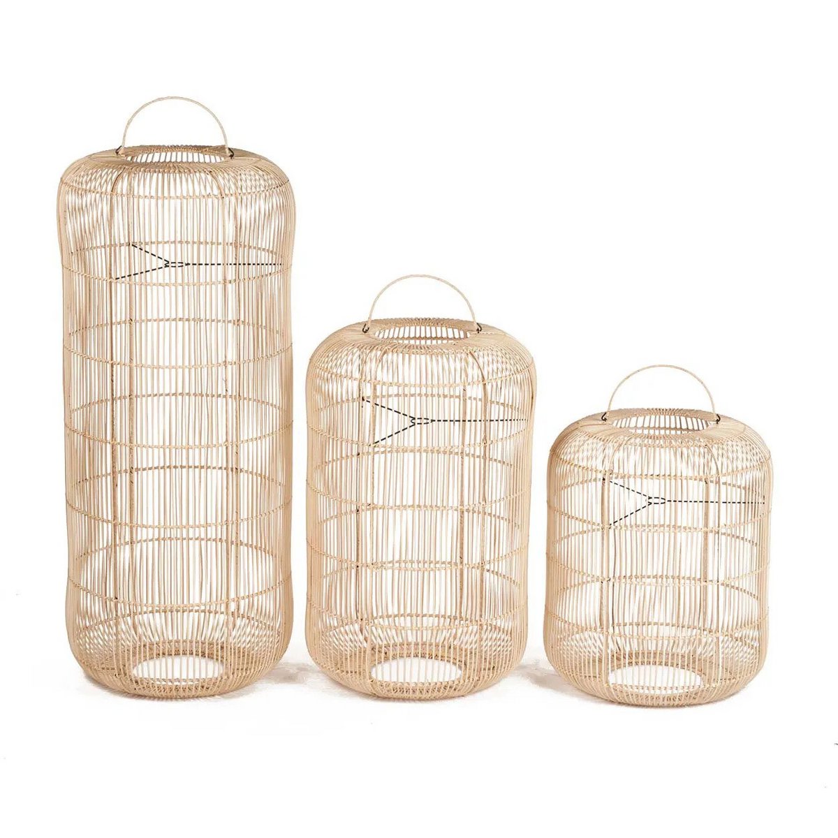 Rattan pendant light, medium – The Bozelo, beige