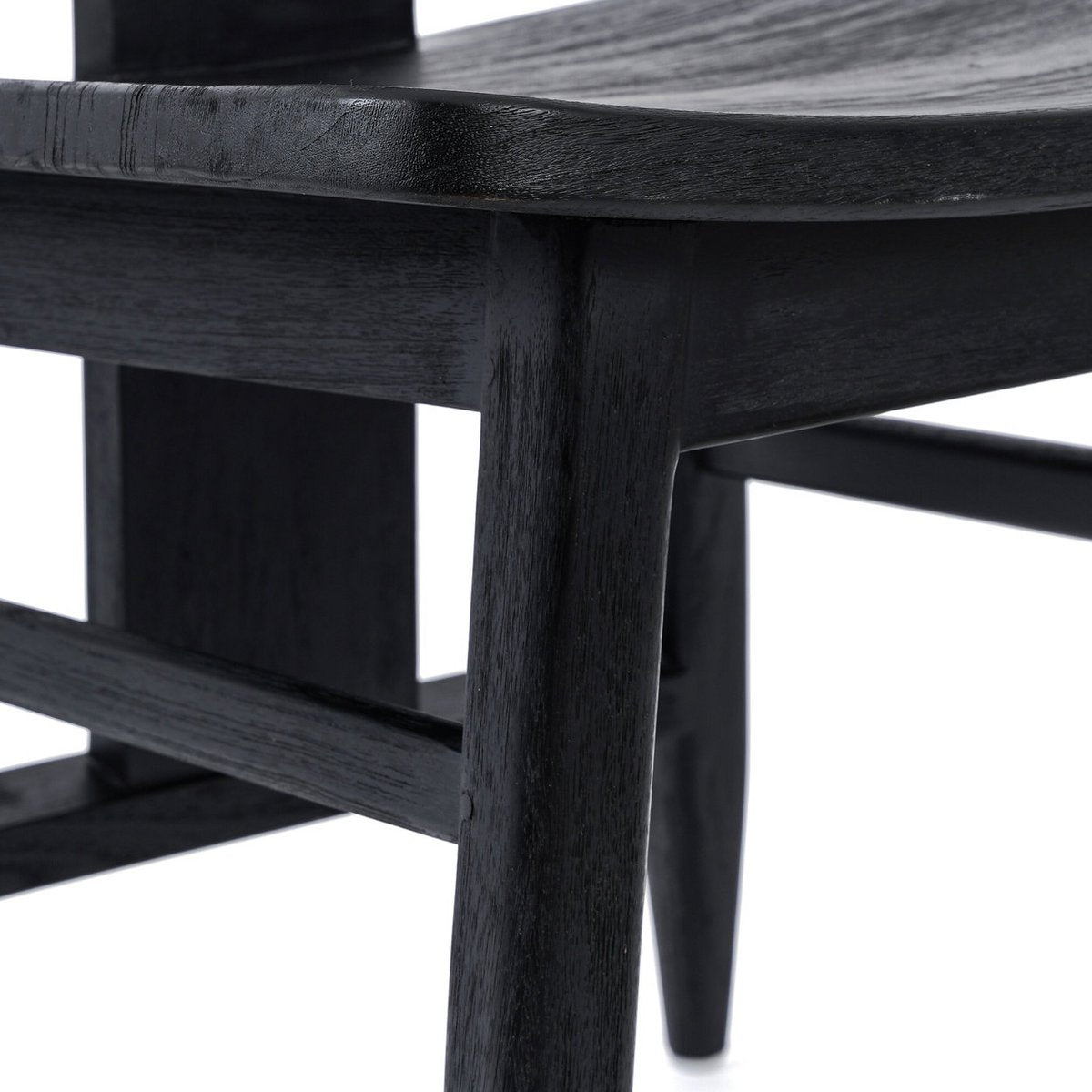 Teak dining chair, black - 51 × 83 cm