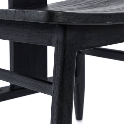 Teak dining chair, black - 51 × 83 cm